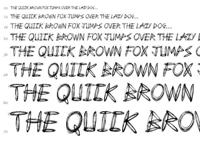 Draw Freehand font waterfall